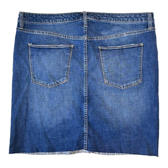 Universal Thread Denim Blue Jean Short Mini Skirt SZ 18/34 Medium Raw Hem - Picture 6 of 10